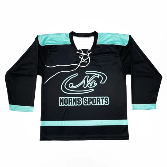 Nuevo diseño por encargo 100% tejido de poliéster Servicio OEM Sublimación Jersey de hockey sobre hielo