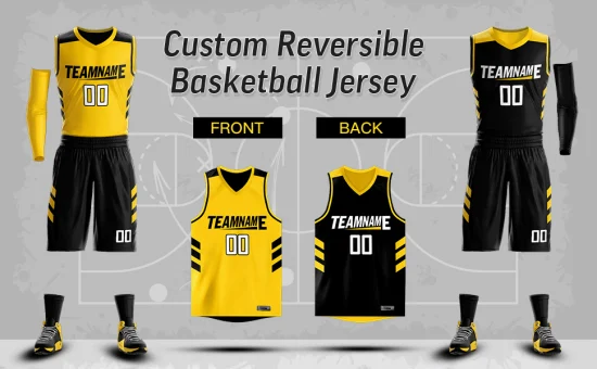 Ropa deportiva de malla transpirable impresa personalizada, uniformes de equipo atlético, Jersey Reversible de baloncesto para jóvenes