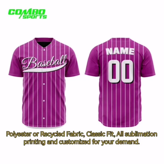 Jersey de fútbol de sublimación Polo personalizado Jersey de béisbol reciclado