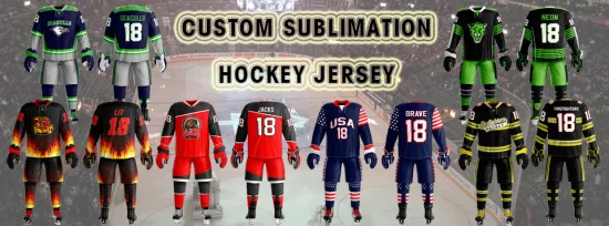 Sublimado 100% Poliéster Venta al por mayor Jersey de hockey para hombre