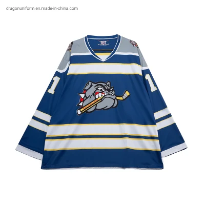 Impresión de logotipo bordado personalizado al por mayor apliques uniforme OEM Jersey de Hockey