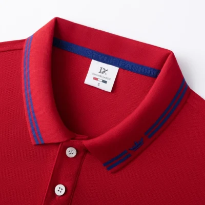 Polo de rendimiento de Golf personalizado bordado rojo, camiseta de algodón con logotipo de corona deportiva corporativa, ropa de trabajo de poliéster, ropa de hombre personalizada