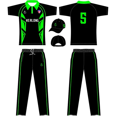 Venta al por mayor Ropa deportiva 100% Poliéster Sublimación Cricket Team Jersey Custom Cheap Cricket Wear