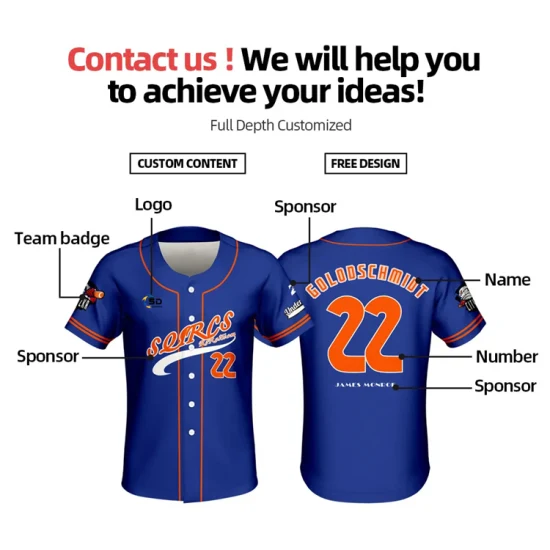 Jersey de béisbol de poliéster transpirable con logotipo de equipo personalizado de ropa deportiva personalizada