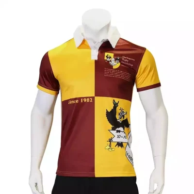 OEM personalizado Retro Sportswear Rugby Jersey Sublimación Poliéster personalizado Durable Barato Vintage Rugby Shirt Rugby Jersey para Teamwear